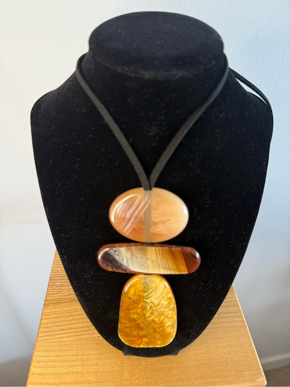 Handcrafted Golden Amber Resin Pendant Necklace - Women Jewelry